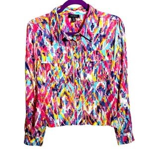 Tribal Rayon Linen Summer Jacket colorful oversized